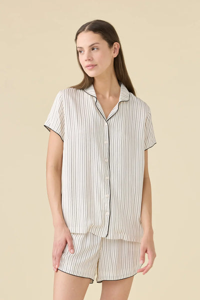 Pigiama Donna Corto Aperto Cherie Abbigliamento Moreali Tessile Casa XS Beige