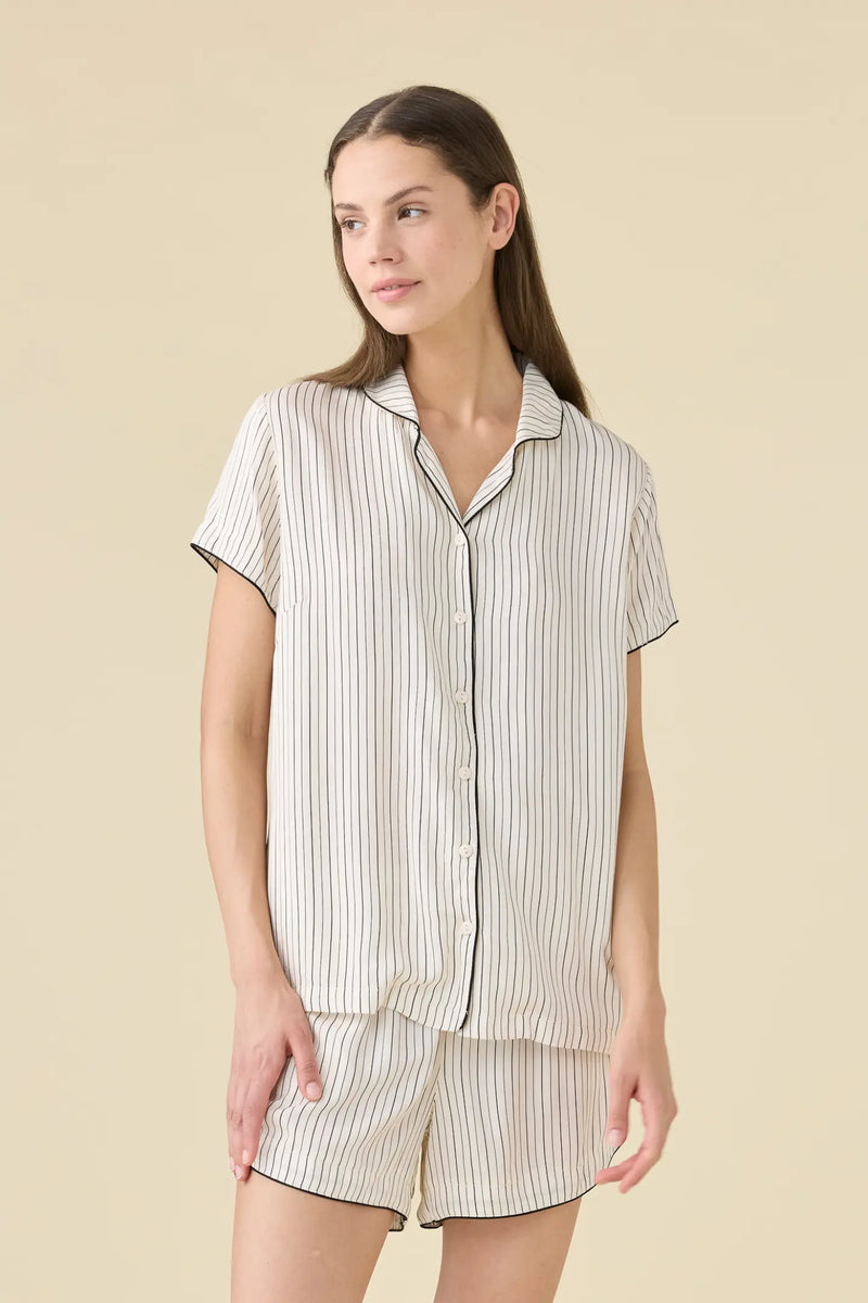 Pigiama Donna Corto Aperto Cherie Abbigliamento Moreali Tessile Casa XS Beige
