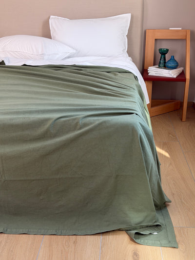 Copriletto No-Stiro ESSENZIALE Letto Moreali Tessile Casa Matrimoniale 270 x 270 Verde