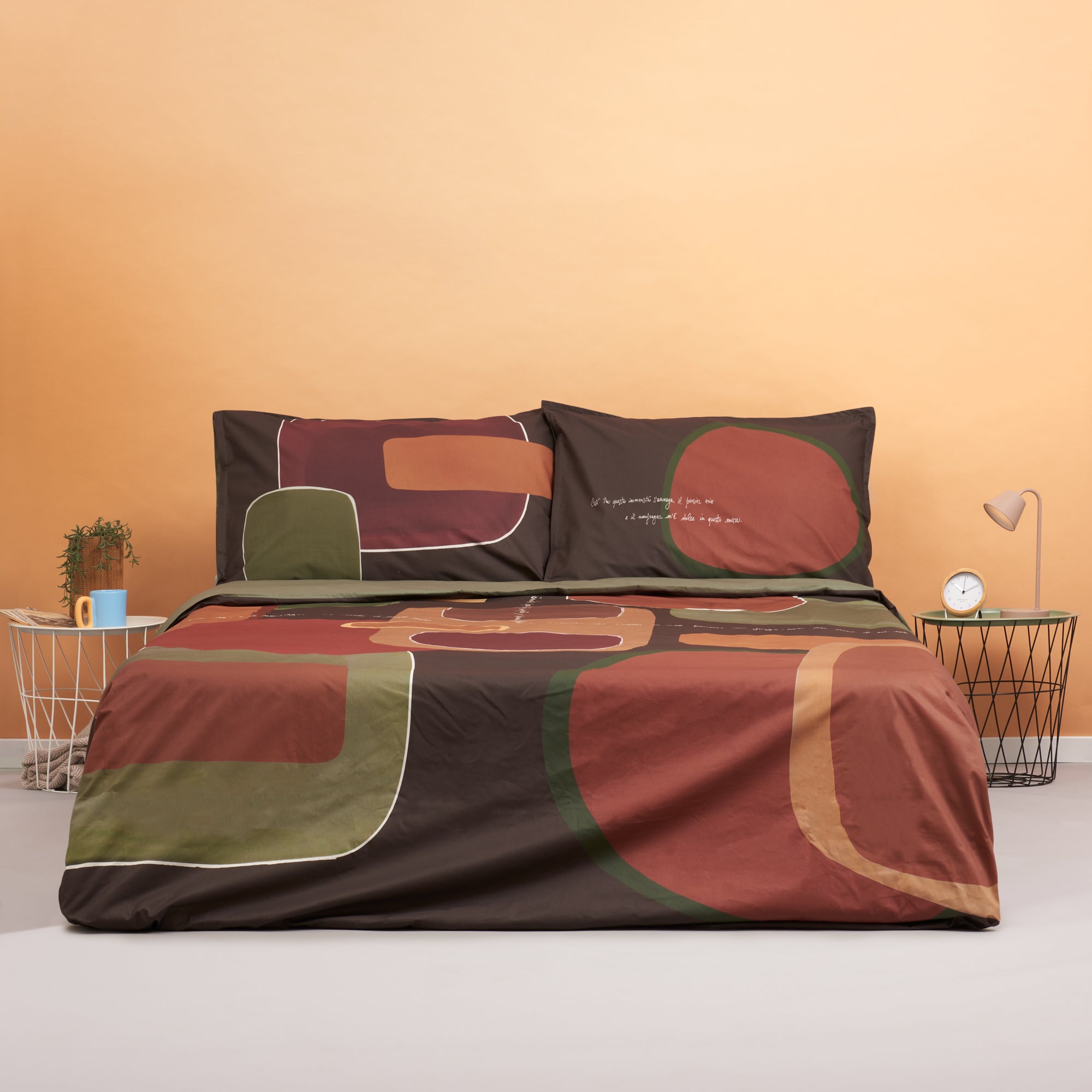 Parure Copripiumino Percalle Stampa Digitale INTRUSI D'AUTORE Letto Moreali Tessile Casa