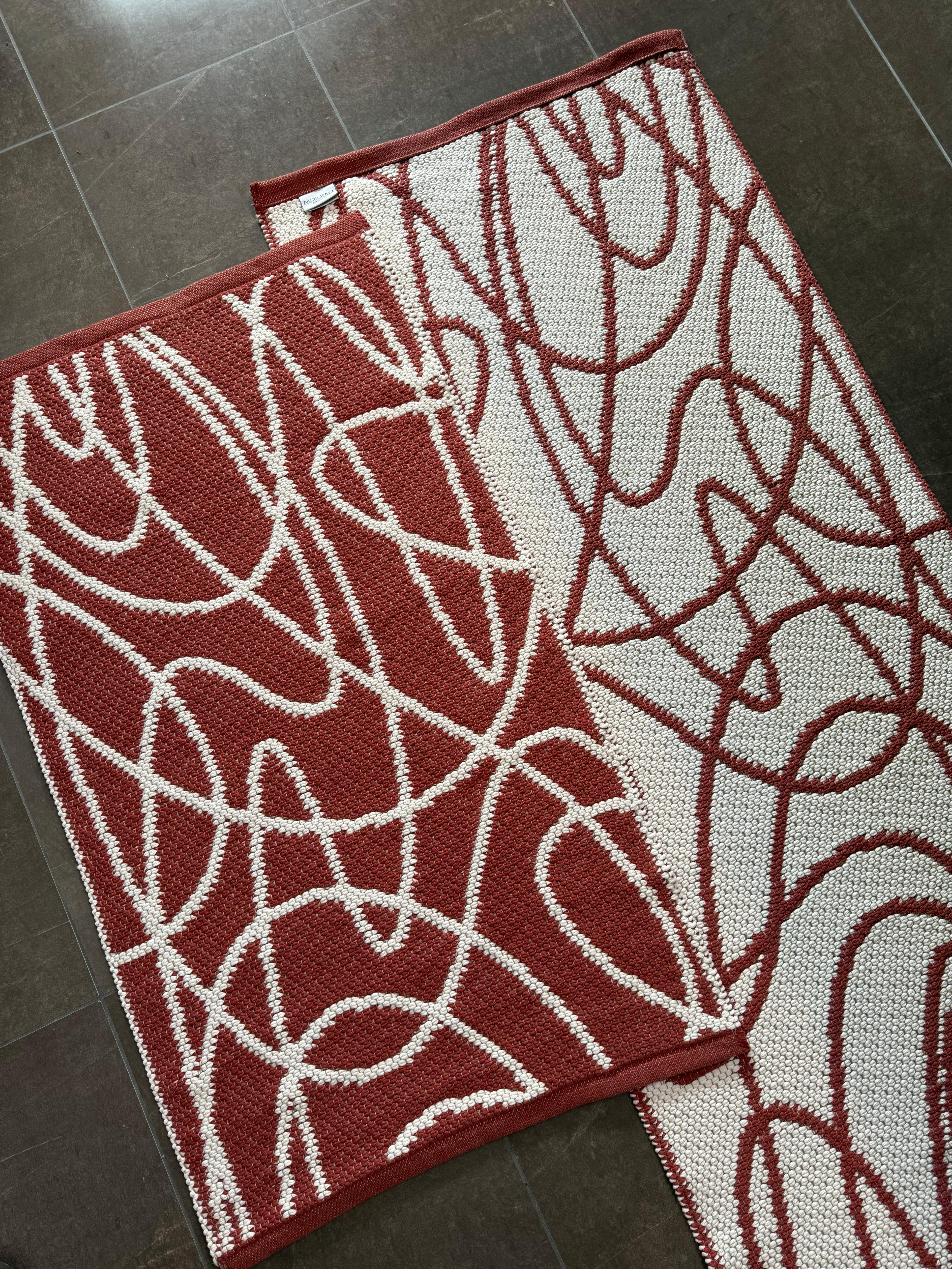 POPUP - Tappeto Artigianale Lino/Cotone ABSTRACT Bagno Moreali Tessile Casa