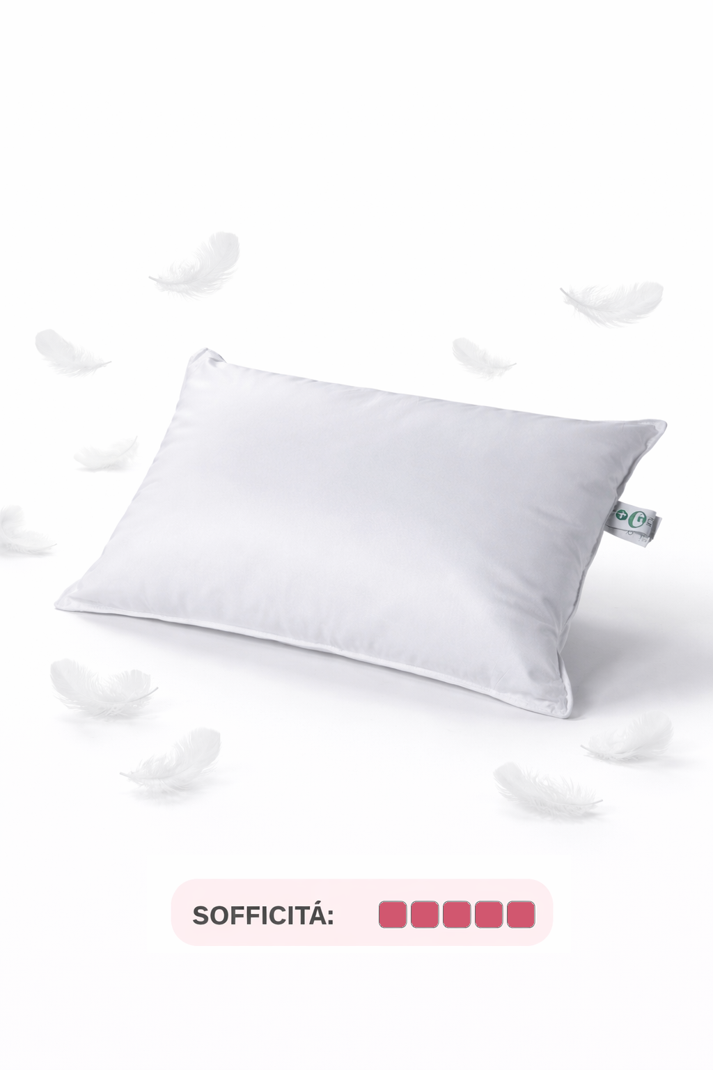 Guanciale in Piumino Super Soft CERVINO Materasso Cinelli 520g Bianco