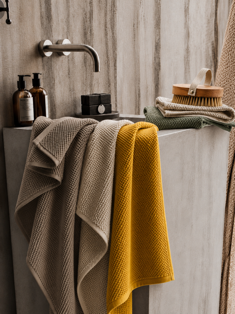 Coppia Asciugamani Jacquard CHICCHI DI RISO Bagno Ferrari