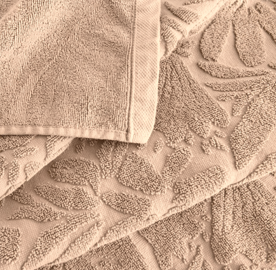 Set Asciugamani Jacquard Tinto Capo FLOWERS Bagno Moreali Tessile Casa