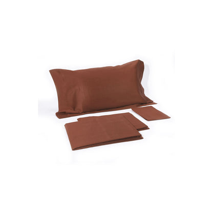 Completo Lenzuola Raso Satin Elegance Letto Moreali Tessile Casa Matrimoniale Brandy