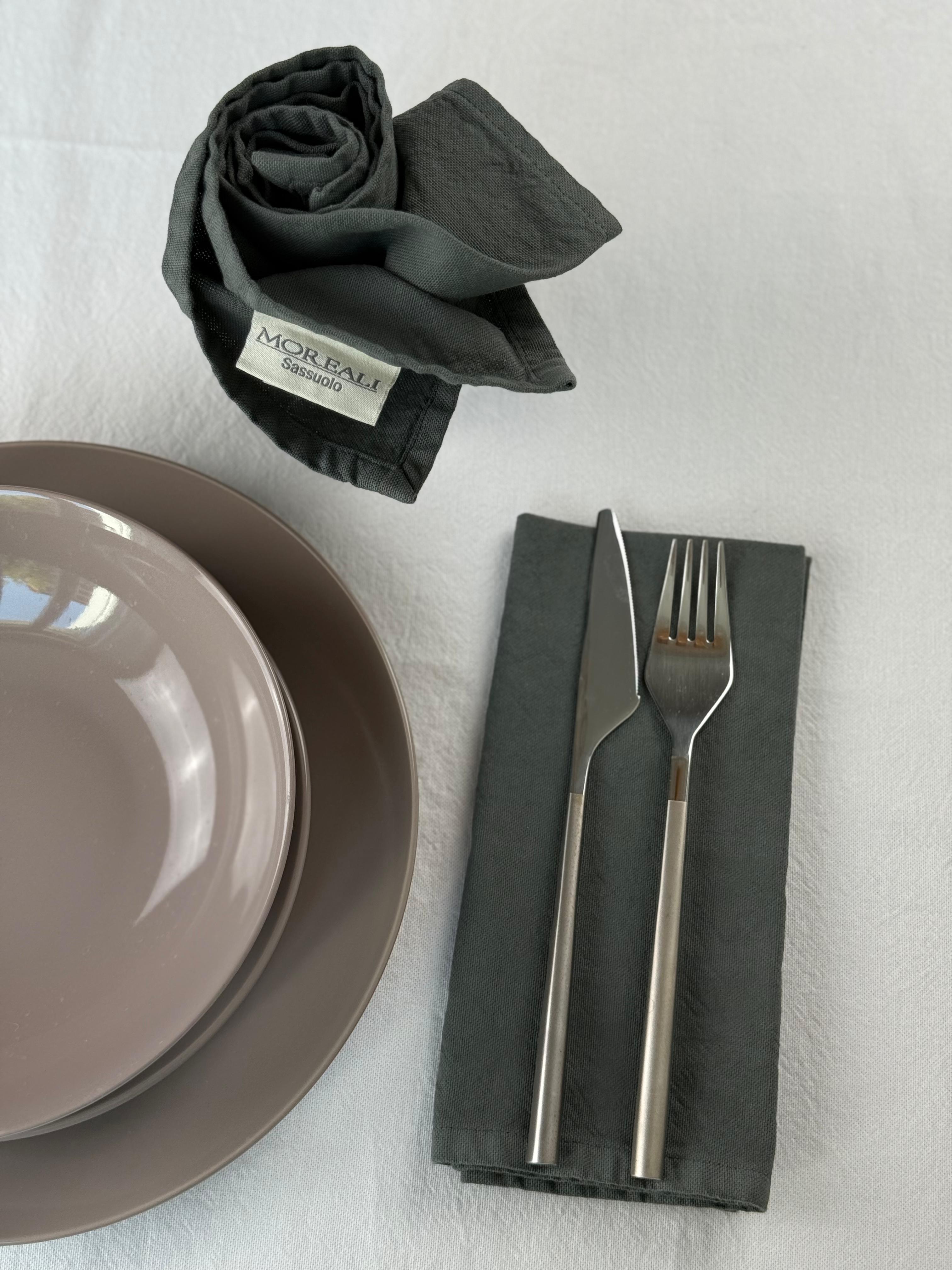 Set 4 Tovaglioli No-Stiro Cotone STONE Cucina Moreali Tessile Casa