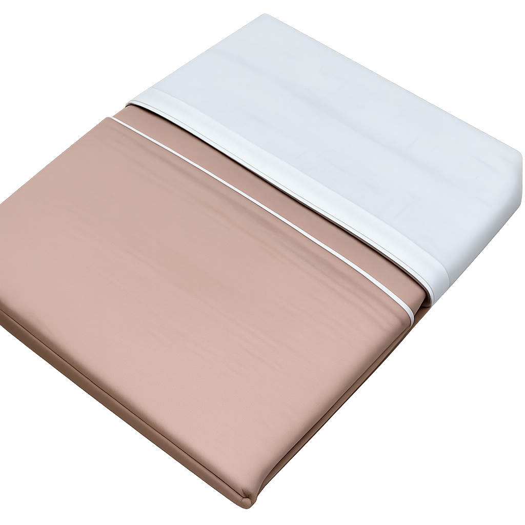 Parure Copripiumino Raso Satin Finesse Letto Moreali Tessile Casa Matrimoniale Caramello