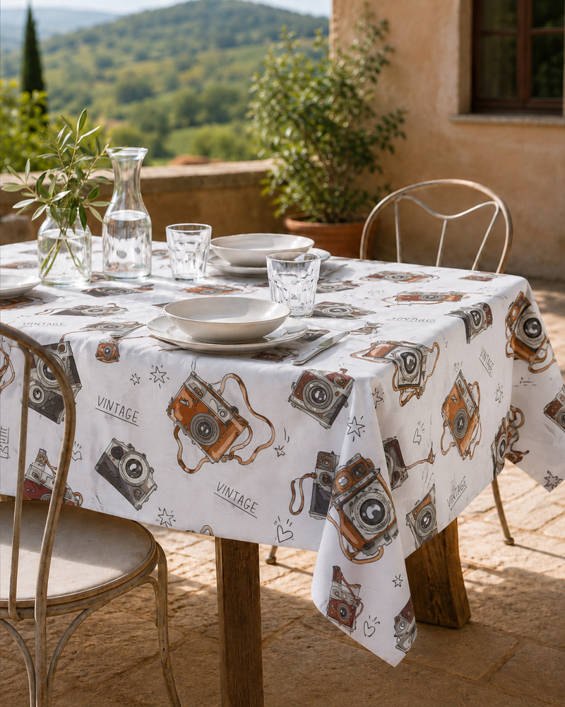 Tovaglia Panama di Cotone PHOTO Cucina TagHouse 6 Posti 140 x 180 Bianco