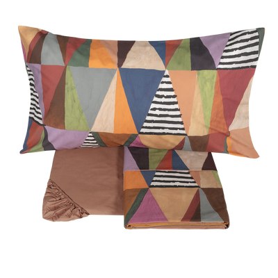 Completo Lenzuola Copriletto Percalle MEXICO Letto Fazzini