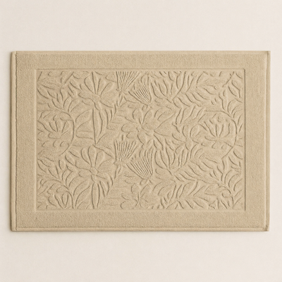 Tappeto Jacquard Tinto Capo FLOWERS Bagno Moreali Tessile Casa 60 x 90 Corda