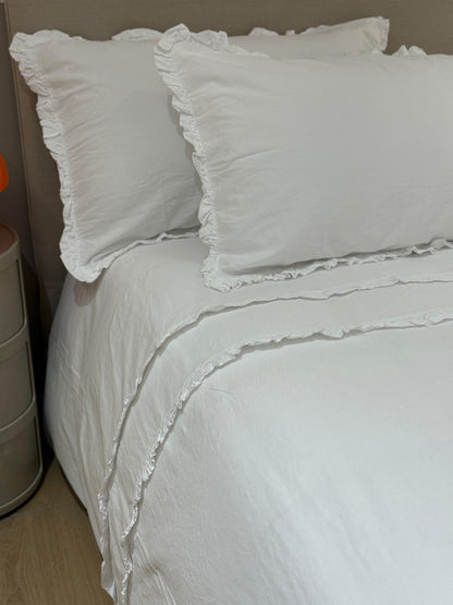 Parure Copripiumino No-Stiro DOPPIA FRAPPINA Letto Moreali Tessile Casa