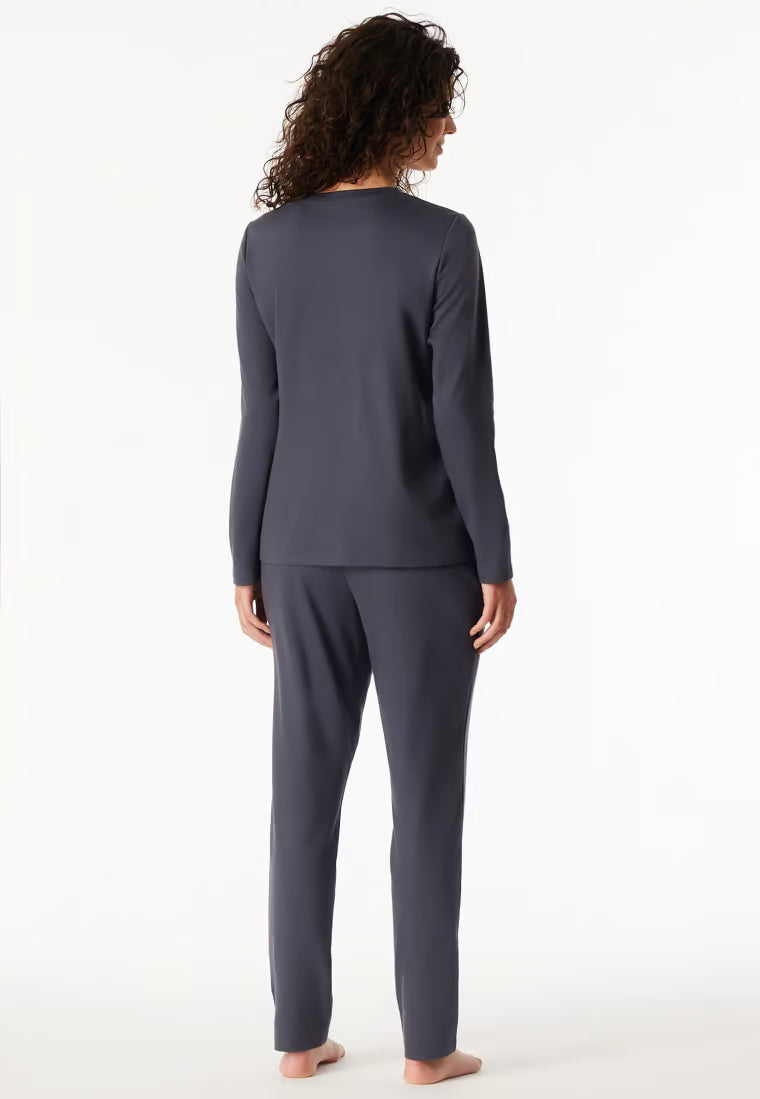 Pigiama Donna Interlock Flowers Grafite Schiesser