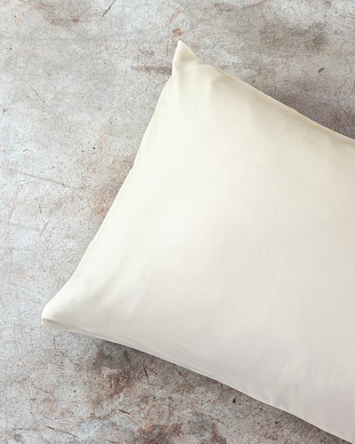 Federa Tinta Unita Raso di Cotone Letto Moreali Tessile Casa 52 x 82 cm Naturale