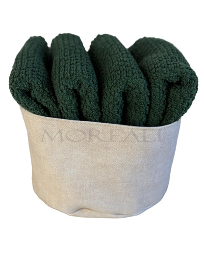 Set 4 Lavette + Cestino PEPE Bagno Maison Sucrée 30 x 30 Sempreverde var.36