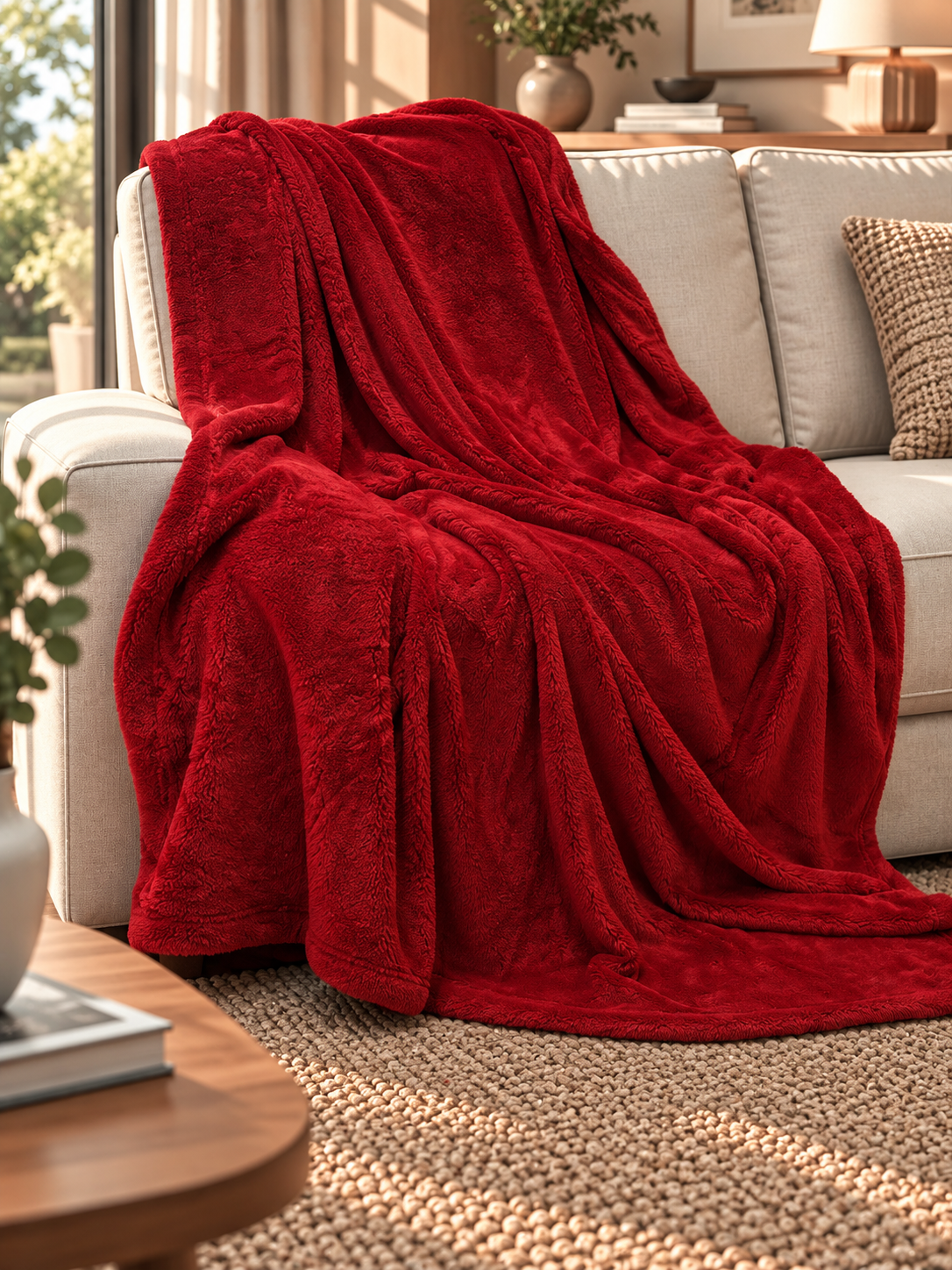 Plaid Extra Soft COCCOLA Soggiorno Moreali Tessile Casa Plaid 150 x 180 Rosso B930