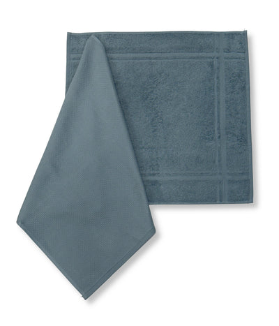 Set Canovacci Tela+Spugna APINO Cucina Moreali Tessile Casa 50 x 50 / 50 x 50 Azzurro Polvere