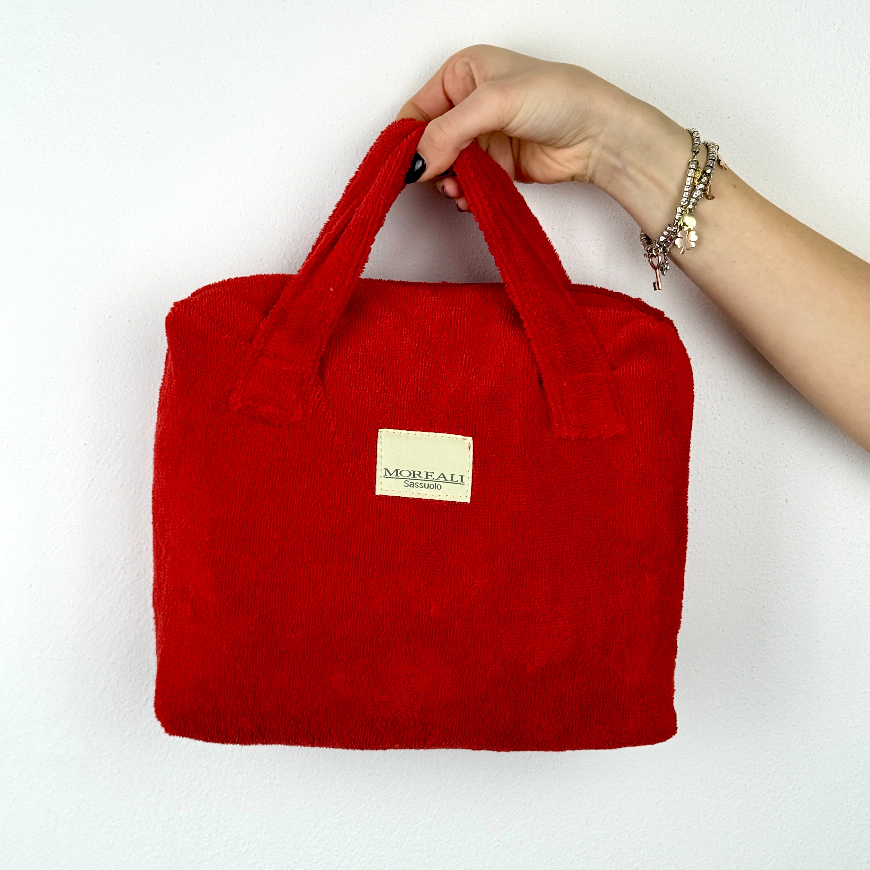 Telo Doccia + Bag BAMBOO Bagno Moreali Tessile Casa 100 x 180 Rosso