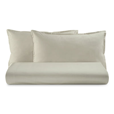 Parure Lenzuola Percalle 200TC Eterno Letto Moreali Tessile Casa Matrimoniale Greige