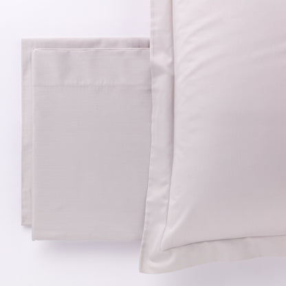 Completo Lenzuola Raso 300TC CHARME Letto Moreali Tessile Casa Matrimoniale Grigio Perla