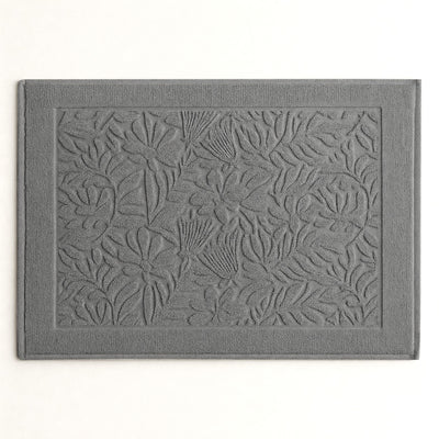 Tappeto Jacquard Tinto Capo FLOWERS Bagno Moreali Tessile Casa 60 x 90 Grigio