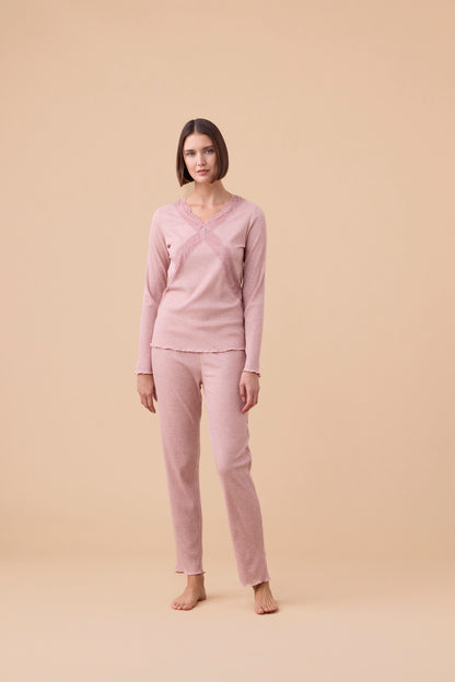 Pigiama Donna Viscosa Costine Abbigliamento noidinotte S Rosa