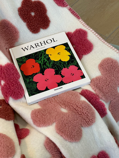 Plaid Lana Cotta Italiana POP ART FLOWERS Soggiorno Moreali Tessile Casa