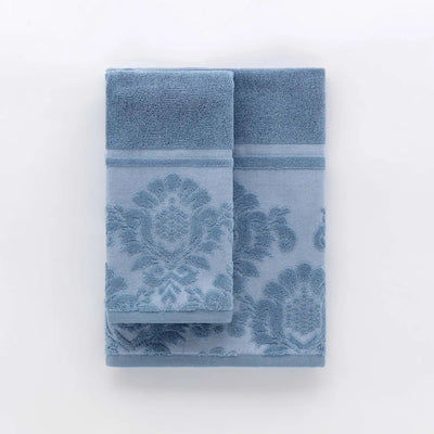 Set Asciugamani Jacquard SAVOY Bagno Riviera 60 x 110 / 40 x 60 Azzurro