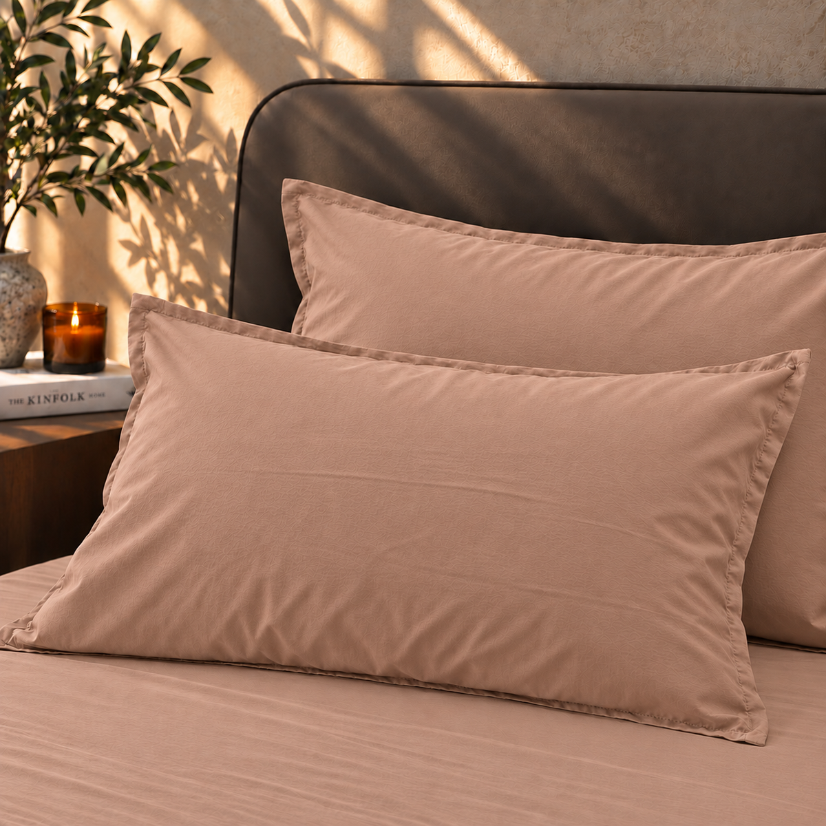 Coppia Federe Cotone No-Stiro ESSENZIALE Letto Moreali Tessile Casa 50 x 80 cm Fard