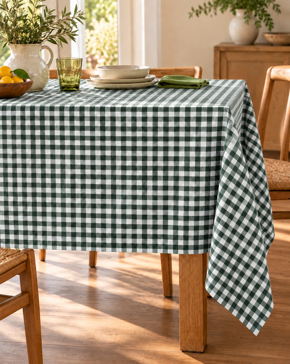 Tovaglia Quadri Tinto Filo DELLA NONNA Cucina Moreali Tessile Casa 140 x 180 Verde Foresta v.14