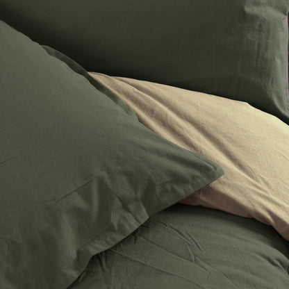 Parure Copripiumino No-Stiro DOUBLE Letto Moreali Tessile Casa Matrimoniale Verde/Corda