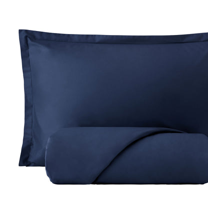 Parure Copripiumino Madapolam Singolo / P.Mezzo Letto Riviera Singolo Blu Navy