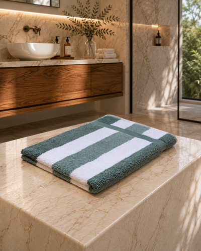 Asciugamano MAXI Cotone Americano Tinto Filo Bagno Moreali Tessile Casa