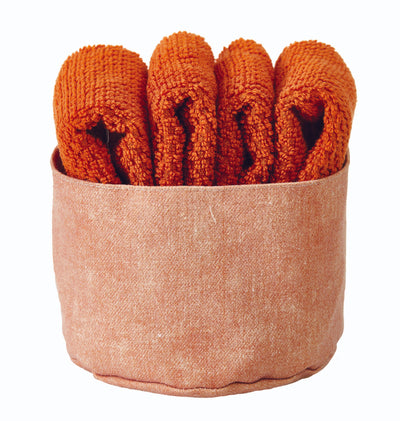 Set 4 Lavette + Cestino PEPE Bagno Maison Sucrée 30 x 30 Bruciato var.21