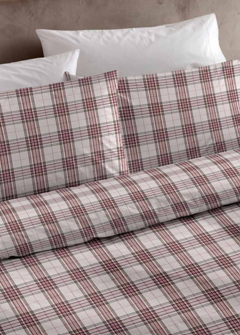 GLEN COMPLETO LETTO SOFFICE COTONE GARZATO STAMPATO Letto Riviera Matrimoniale Marsala