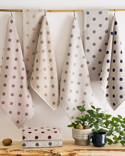 Set Canovacci Tela+Spugna POIS Cucina Moreali Tessile Casa