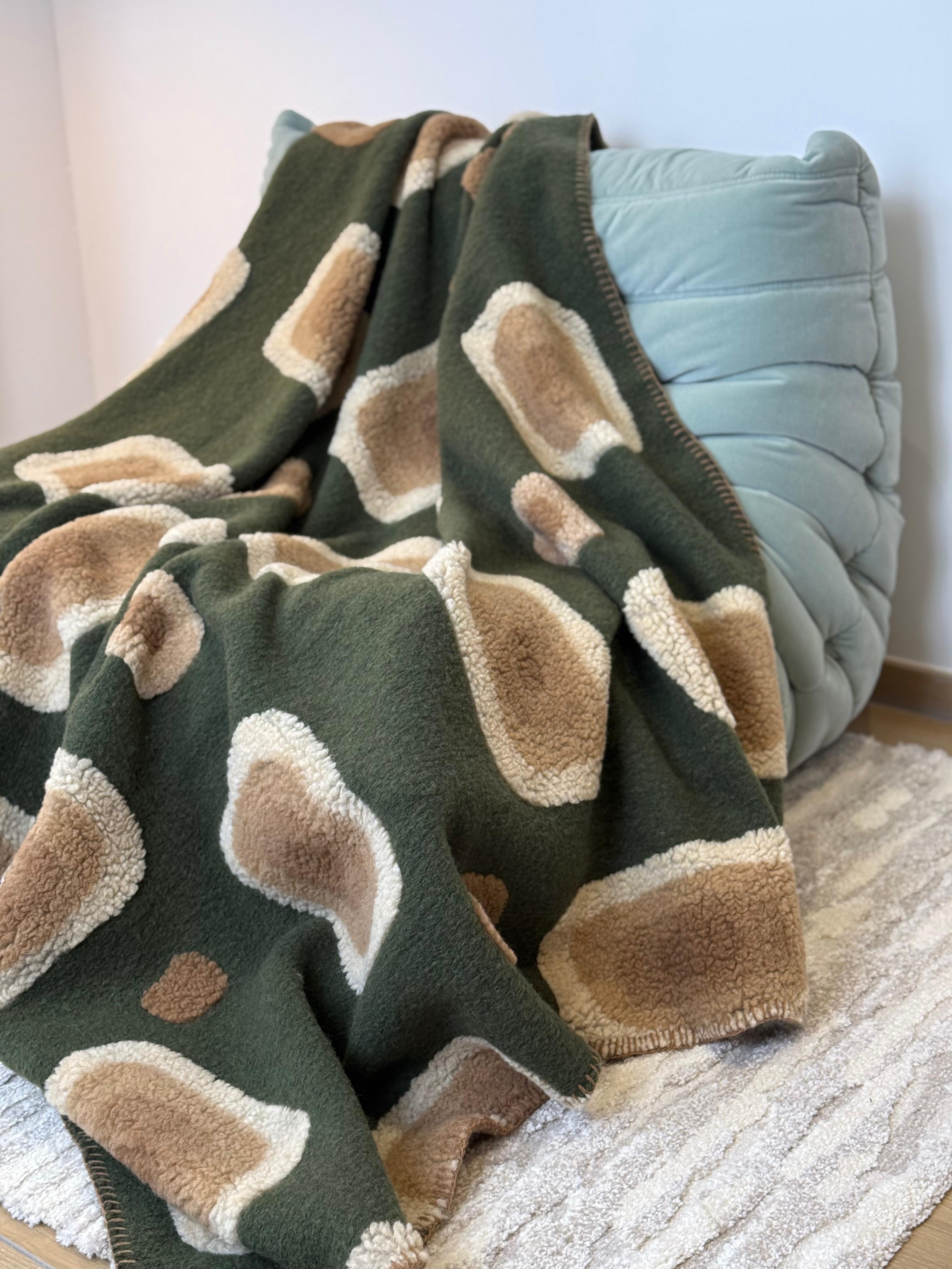 Plaid Lana Cotta Italiana NATURAL PATTERN Soggiorno Moreali Tessile Casa