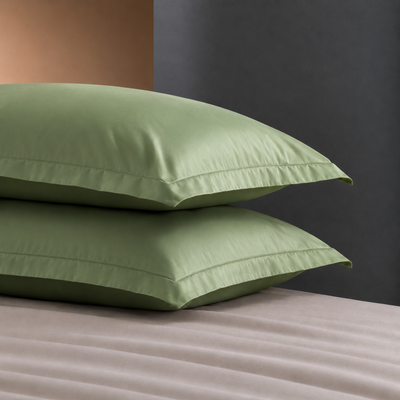 Coppia Federe Cotone Madapolam PAINT Letto Riviera 50 x 80 Verde Muschio