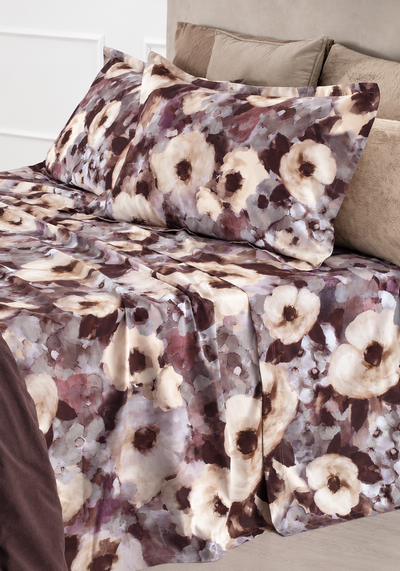 EIRA COMPL. LENZ. COPRILETTO PERCALLE STAMPA DIGITALE Letto Riviera Matrimoniale Beige Nocciola