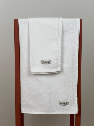 Set Canovacci No-Stiro Cotone STONE Cucina Moreali Tessile Casa 50 x 70 cm Bianco