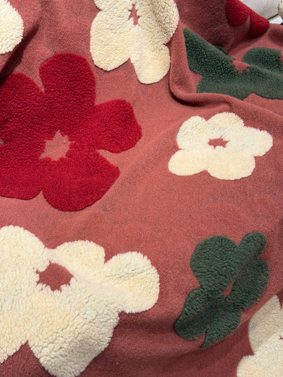 Plaid Lana Cotta Italiana POP ART FLOWERS Soggiorno Moreali Tessile Casa