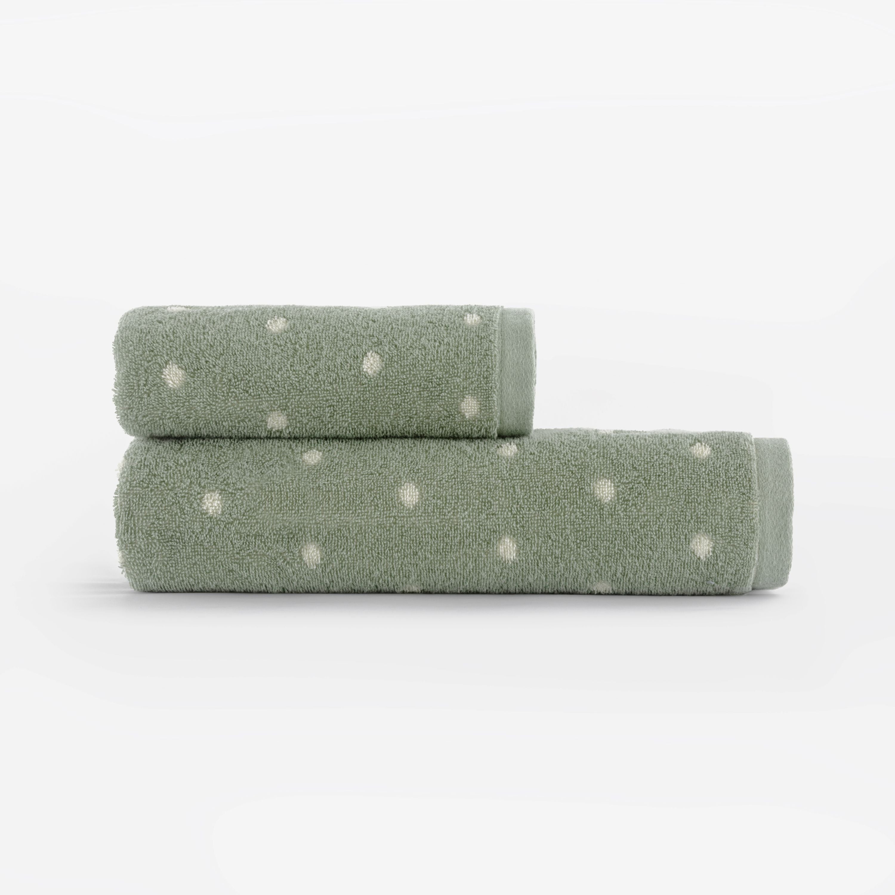 Set Asciugamani Pois Jacquard SAN DIEGO Bagno Galizzi 60 x 100 / 40 x 60 Verde