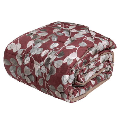 Trapunta Percalle Sabi Sabi Letto Fazzini 270 x 270 Burgundy - Sasso