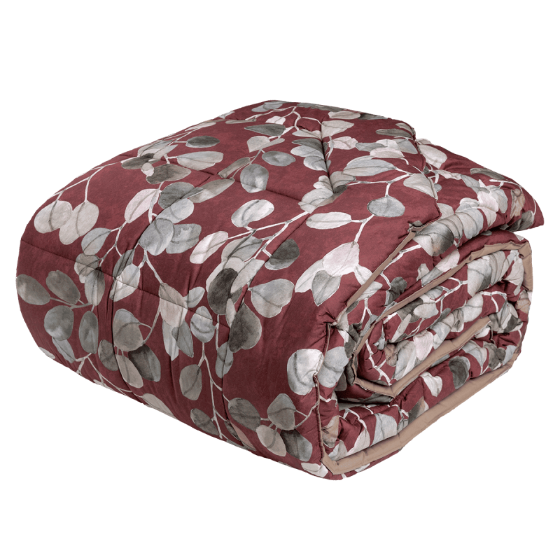 Trapunta Percalle Sabi Sabi Letto Fazzini 270 x 270 Burgundy - Sasso