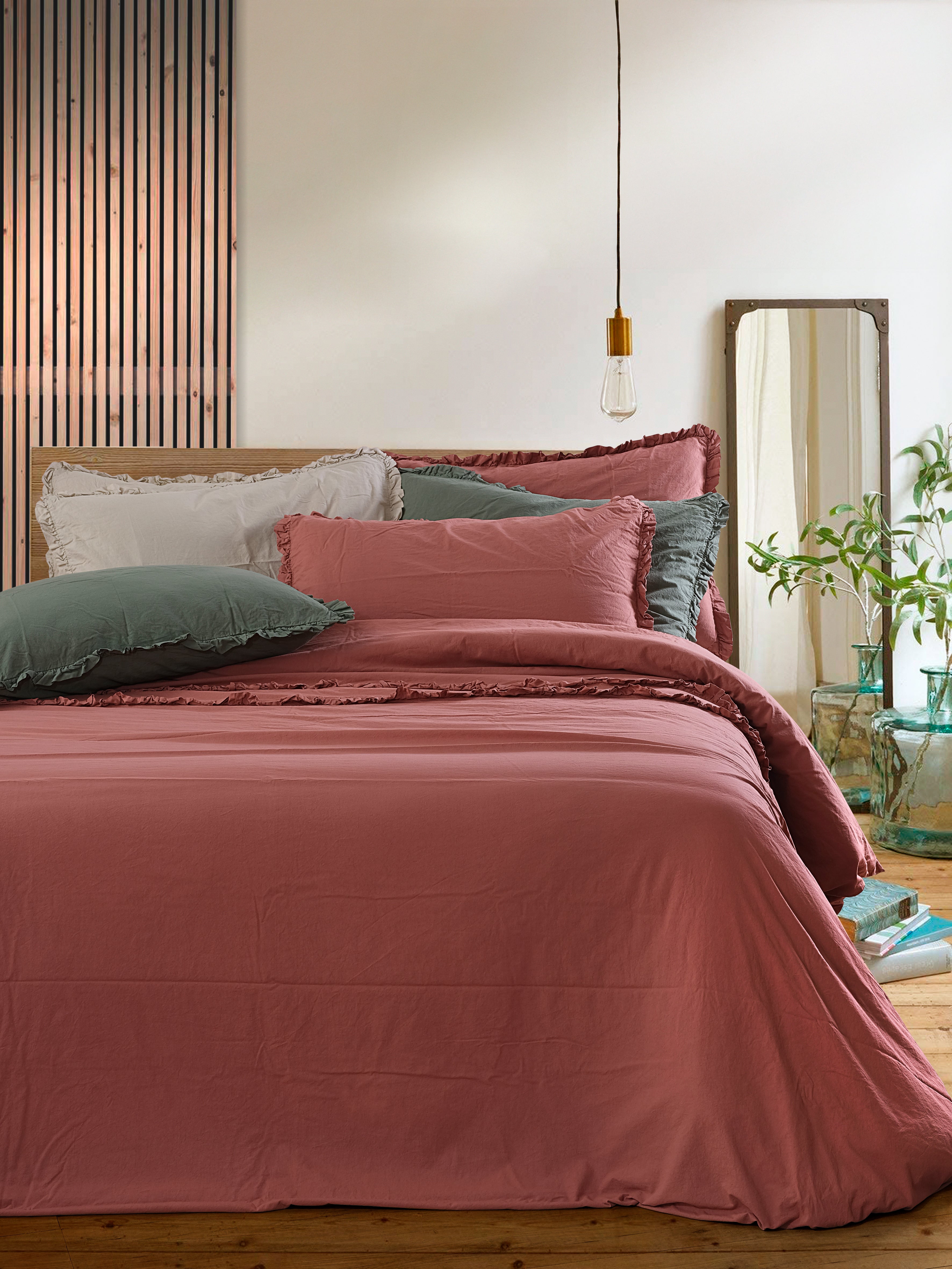 Parure Copripiumino No-Stiro DOPPIA FRAPPINA Letto Moreali Tessile Casa