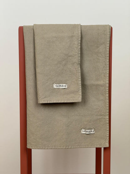 Set Canovacci No-Stiro Cotone STONE Cucina Moreali Tessile Casa 50 x 70 cm Tortora