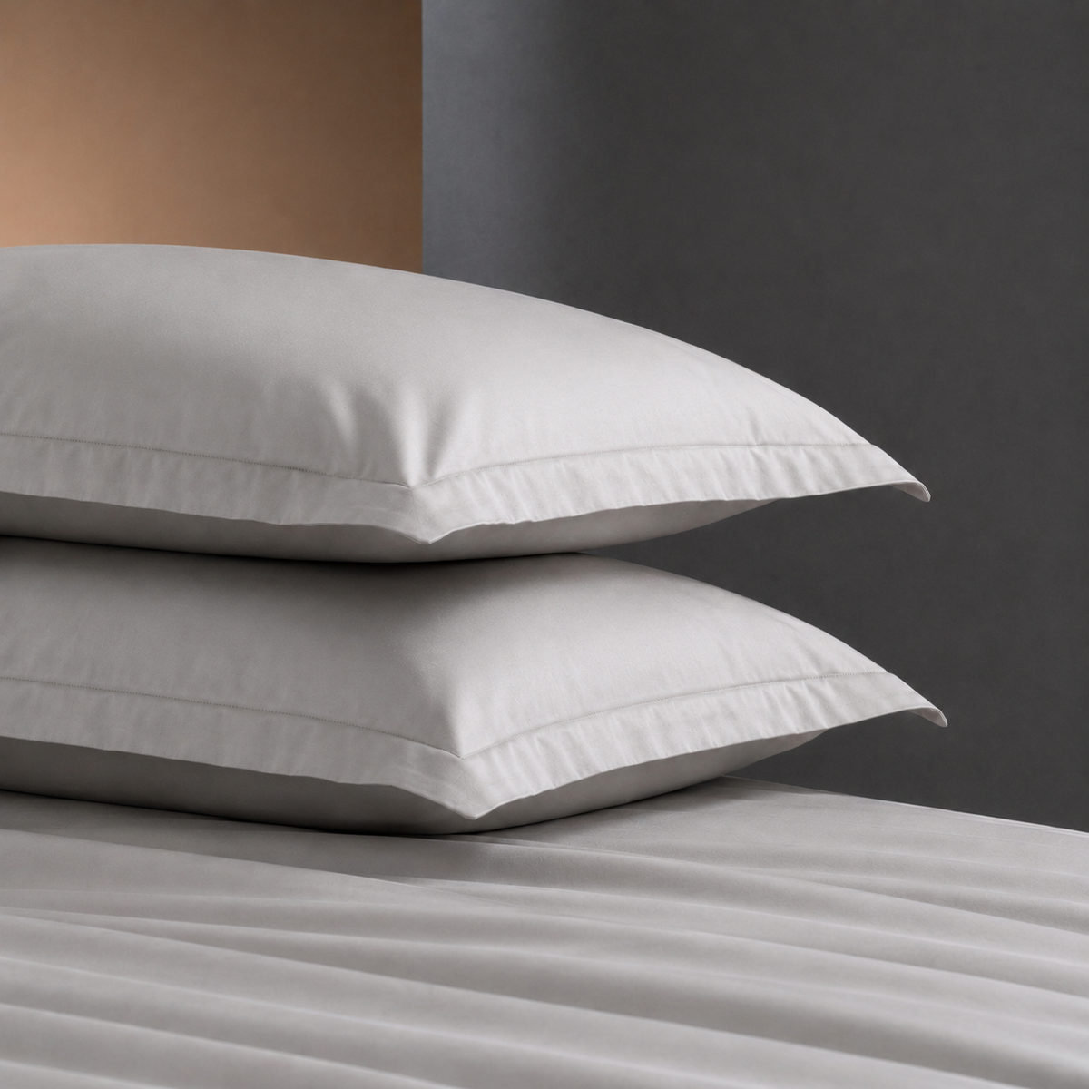 Coppia Federe Cotone Madapolam PAINT Letto Riviera 50 x 80 Grigio Perla