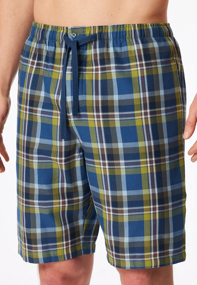 Pantaloncini Corti Uomo Cotone Quadretti Verde Abbigliamento Schiesser