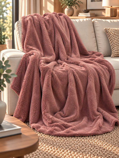 Plaid Extra Soft COCCOLA Soggiorno Moreali Tessile Casa Plaid 150 x 180 Fard B795