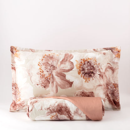 Parure Copripiumino Raso 300TC Stampa Digitale Hellebro Letto Reevèr Matrimoniale Cipolla