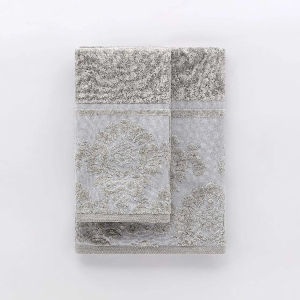 Set Asciugamani Jacquard SAVOY Bagno Riviera 60 x 110 / 40 x 60 Grigio Chiaro